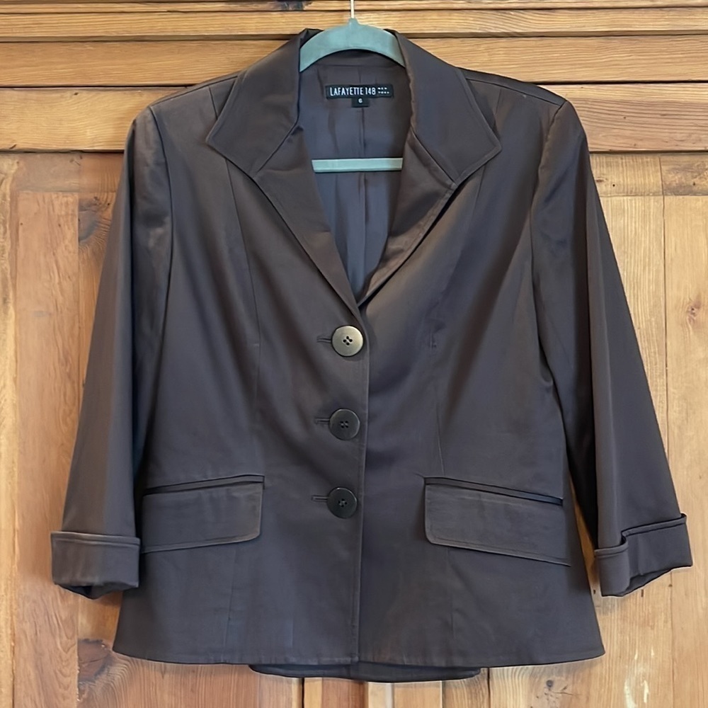 LAFAYETTE 148 N Y Brown Cotton Blazer Sz. 6